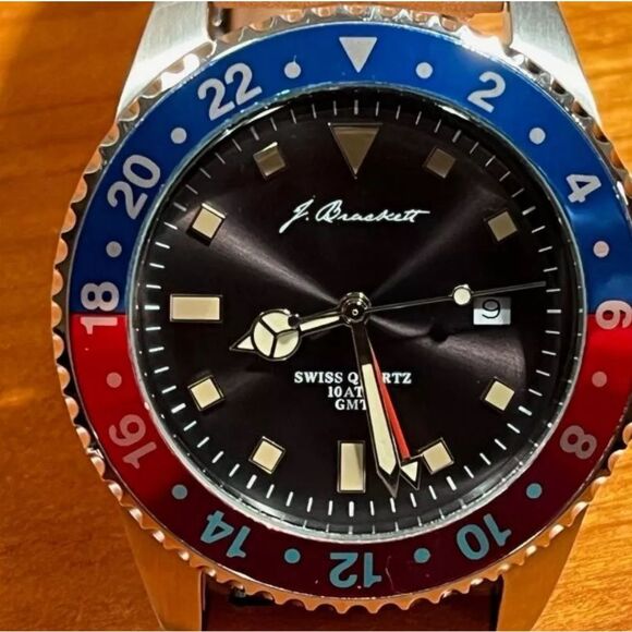 J. Brackett Greenwich Men’s Watch Stainless Steel | Swiss Ronda Quartz | GMT - Picture 2 of 8